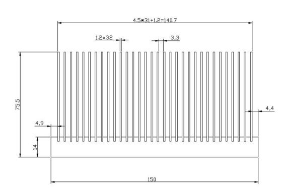 couleur argentée pratique universelle de dissipateur de chaleur électronique de 22KW VFD